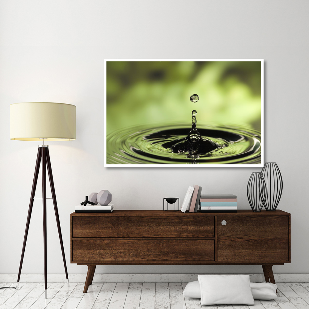 Ripples radiating out from drop of water splashing into calm pool-Paper Art-62&quotx42"