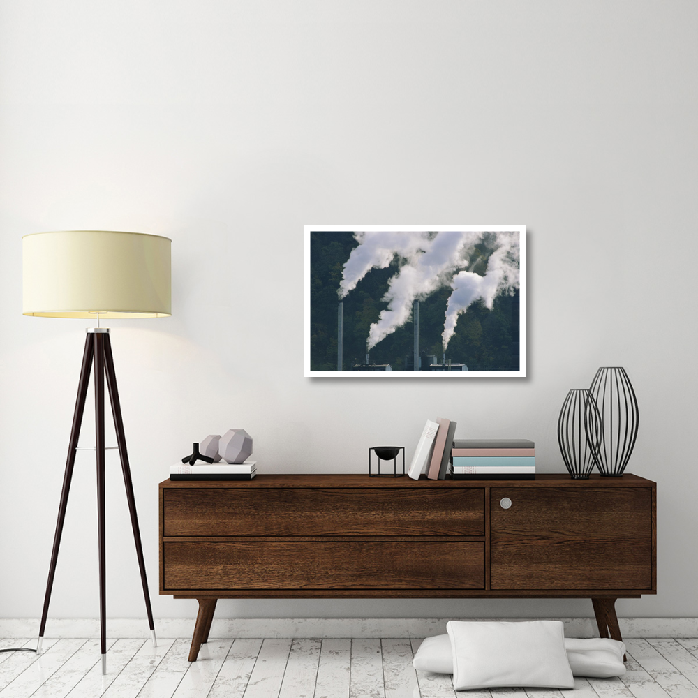 Emissions from coal plant, North America-Paper Art-38&quotx26"