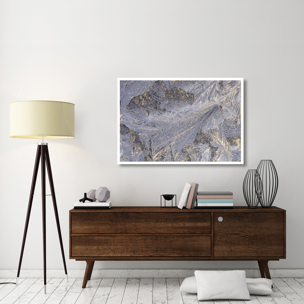 Frost crystal formation on window, North America-Paper Art-50&quotx34"