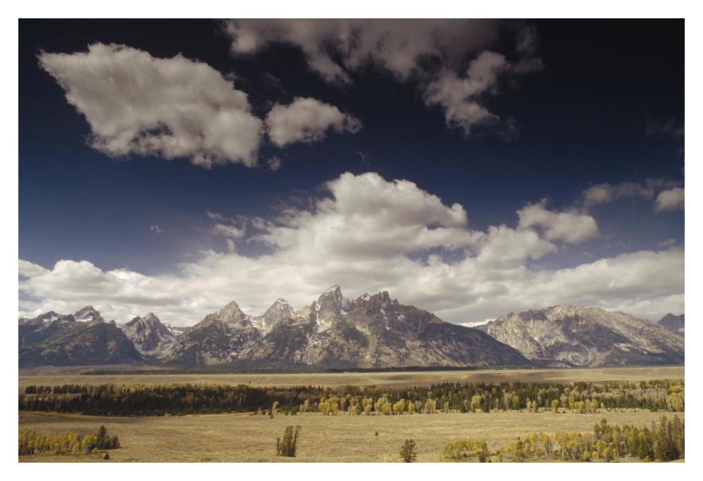 Teton Range, Snake River Valley, Grand Teton National Park, Wyoming-Paper Art-20"x14"