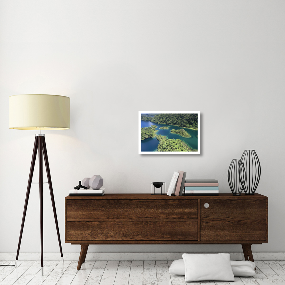 Islands at southeast end of Lake Kutubu in the highlands, Papua New Guinea-Paper Art-26&quotx18"