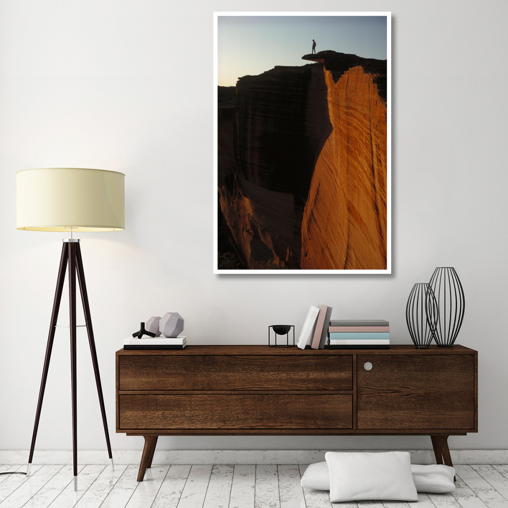Person standing atop the Kings Canyon north wall, Watarrka National Park, Northern Territory, Australia-Paper Art-42&quotx62"