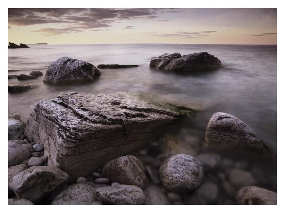 Log dump beach, Bruce Peninsula National Park, Ontario, Canada-Paper Art-18"x14"