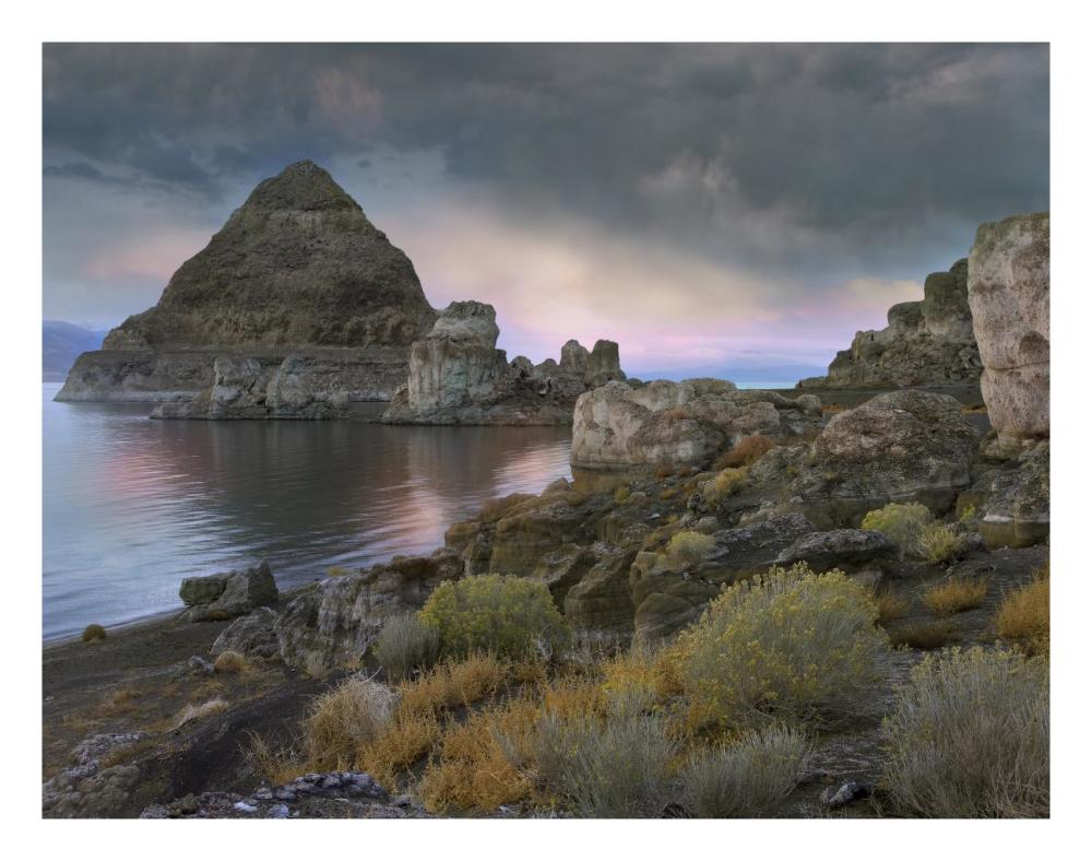 Pyramid Lake, Nevada-Paper Art-26"x20"