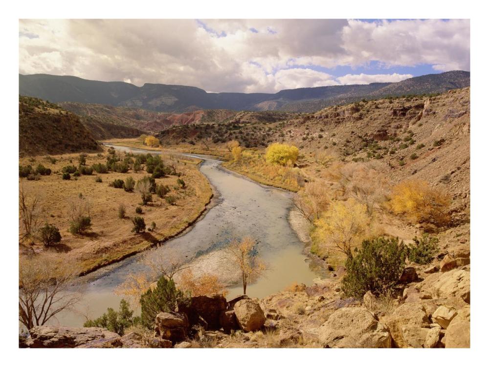 Rio Chama in autumn, New Mexico-Paper Art-26"x20"