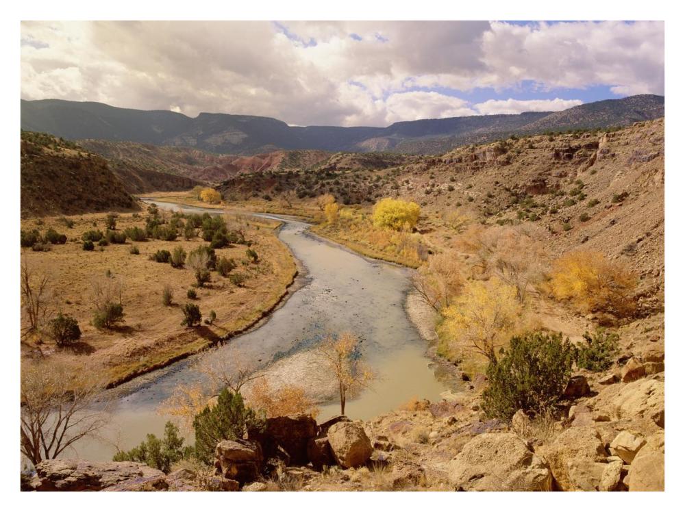 Rio Chama in autumn, New Mexico-Paper Art-34"x26"