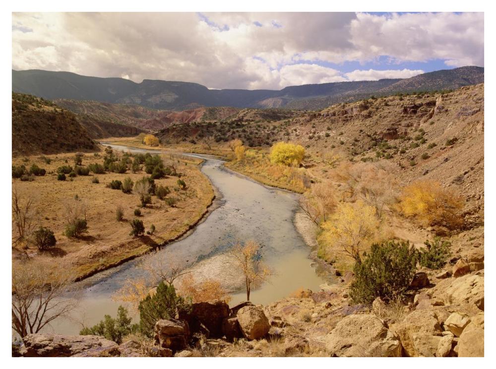 Rio Chama in autumn, New Mexico-Paper Art-42"x32"
