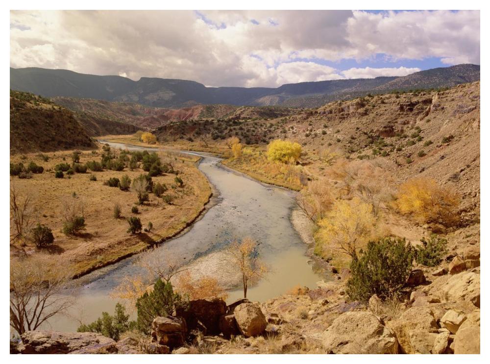 Rio Chama in autumn, New Mexico-Paper Art-50"x38"