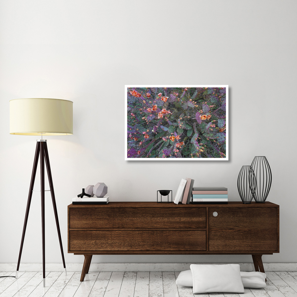 Opuntia flowering, North America-Paper Art-42&quotx30.4"