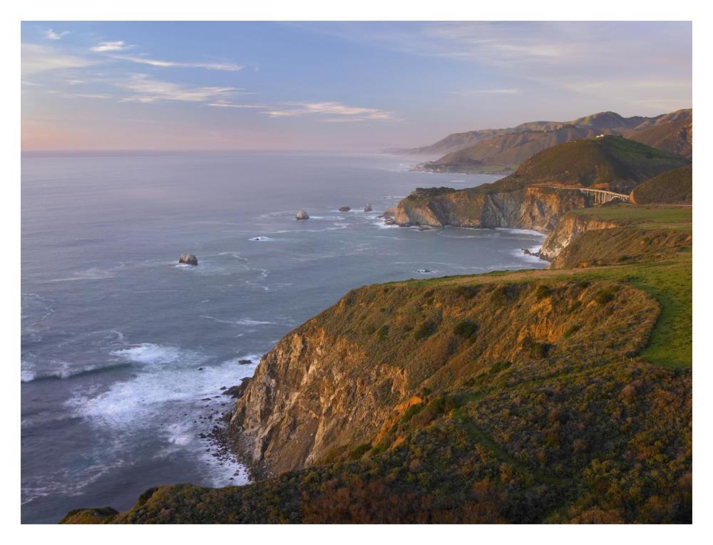Bixby Bridge, Big Sur, California-Paper Art-18"x14"