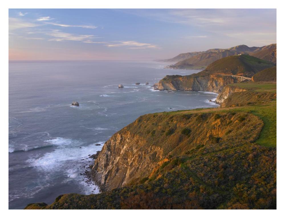 Bixby Bridge, Big Sur, California-Paper Art-34"x26"