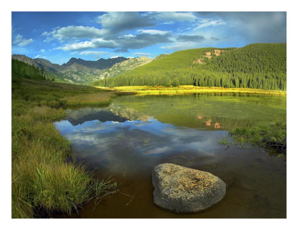 Mt Powell and Piney Lake, Colorado-Paper Art-26"x20"