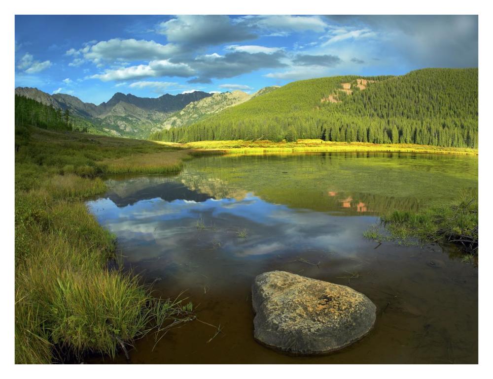 Mt Powell and Piney Lake, Colorado-Paper Art-34"x26"