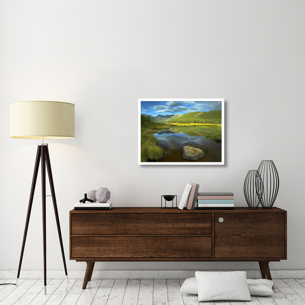 Mt Powell and Piney Lake, Colorado-Paper Art-34&quotx26"