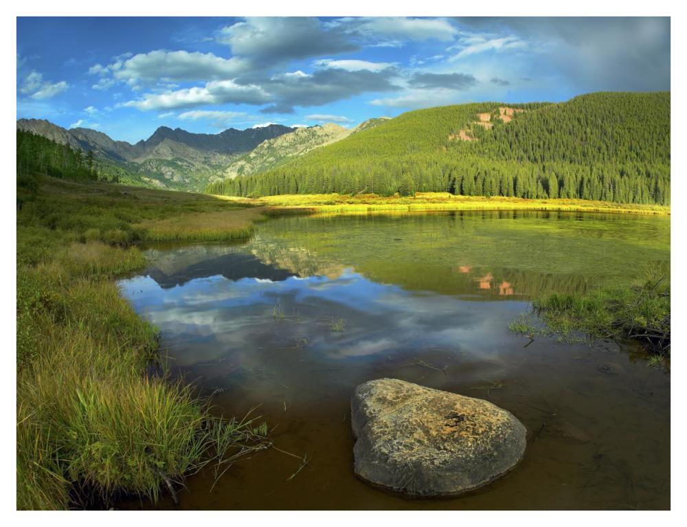Mt Powell and Piney Lake, Colorado-Paper Art-42"x32"