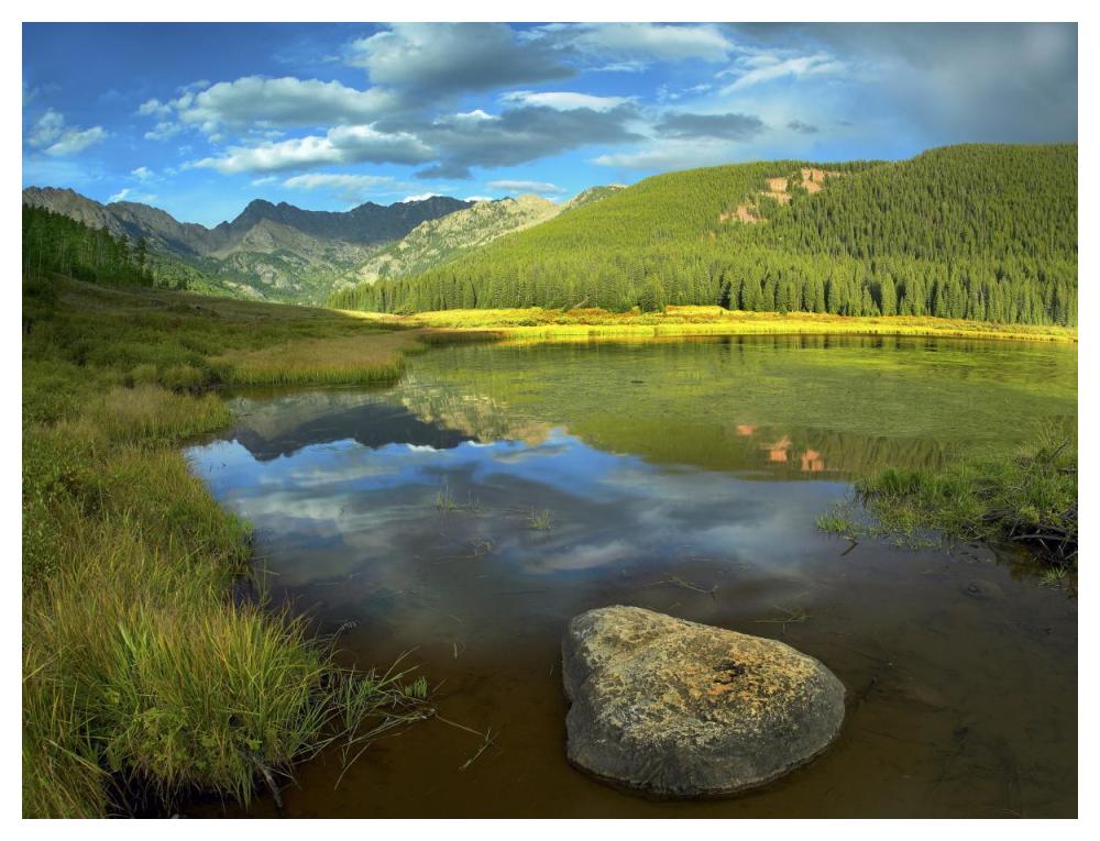 Mt Powell and Piney Lake, Colorado-Paper Art-50"x38"
