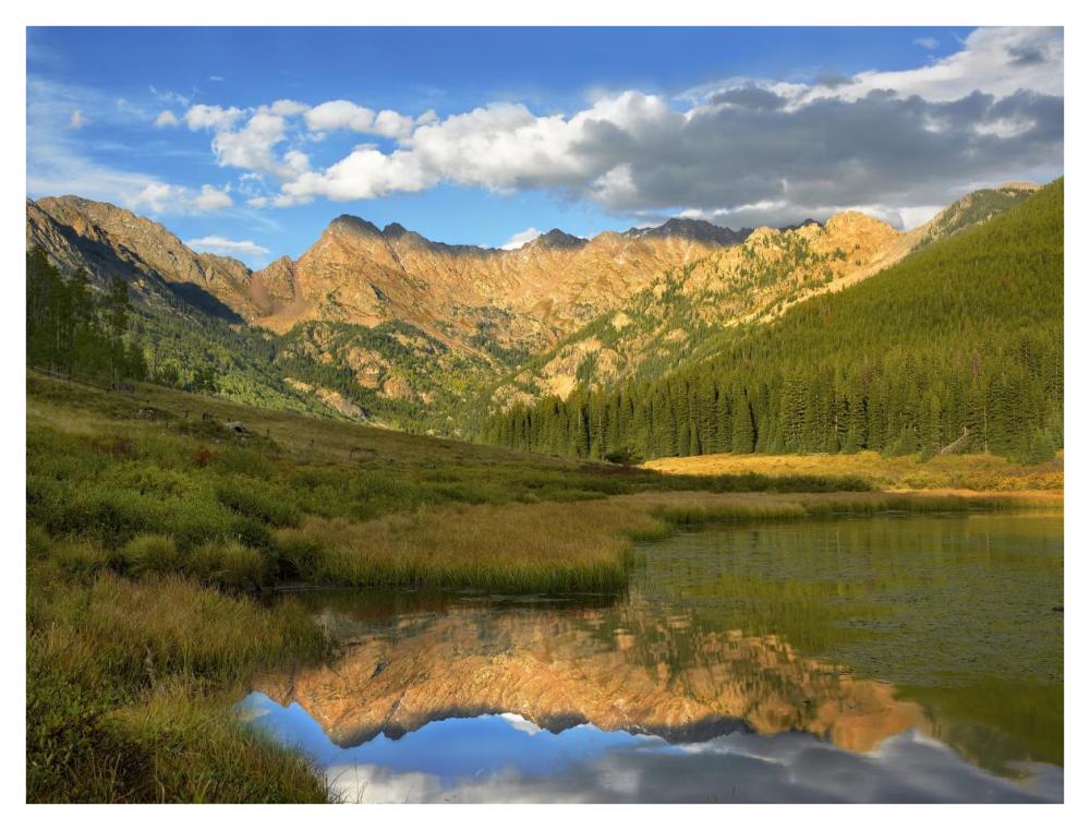 Mt Powell and Piney Lake, Colorado-Paper Art-42"x32"