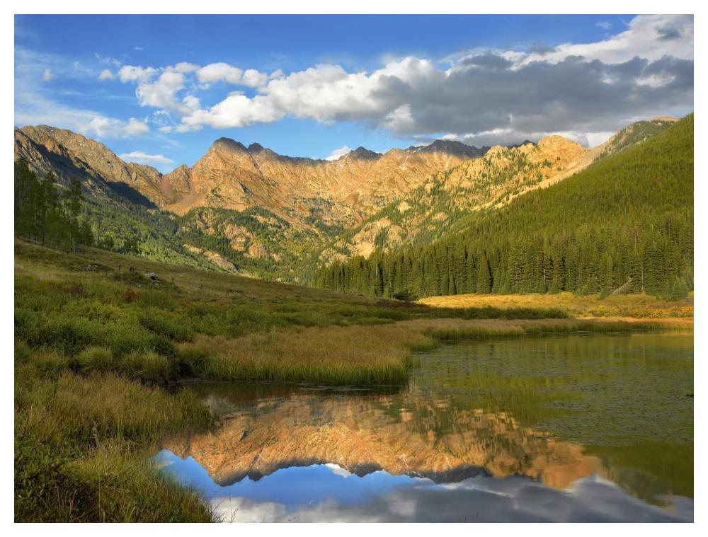 Mt Powell and Piney Lake, Colorado-Paper Art-50"x38"