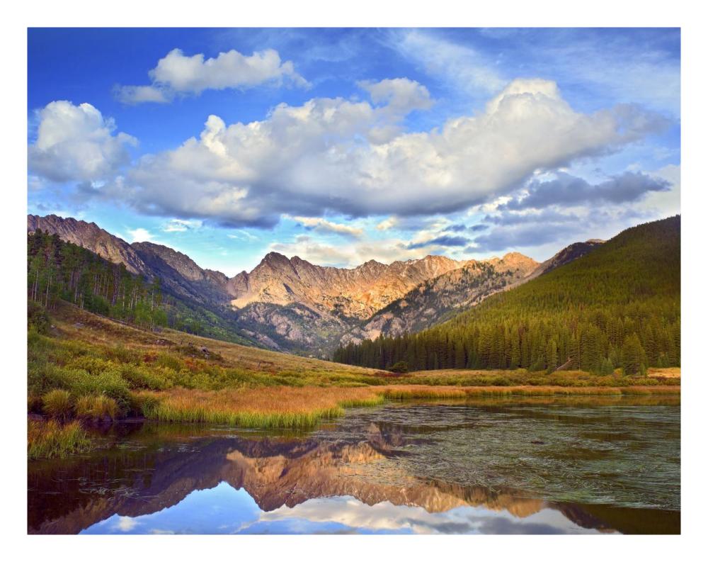Mt Powell and Piney Lake, Colorado-Paper Art-26"x20"