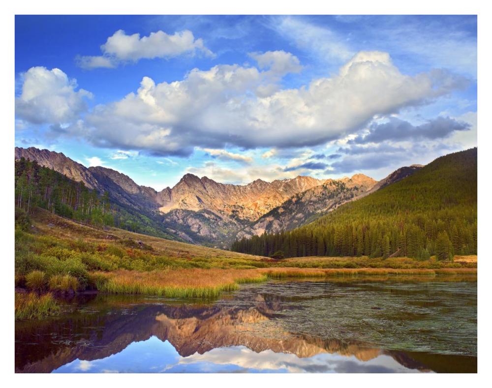 Mt Powell and Piney Lake, Colorado-Paper Art-34"x26"