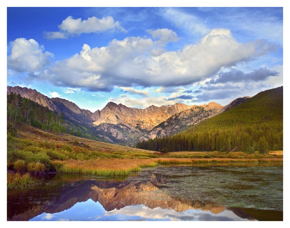 Mt Powell and Piney Lake, Colorado-Paper Art-42"x32"