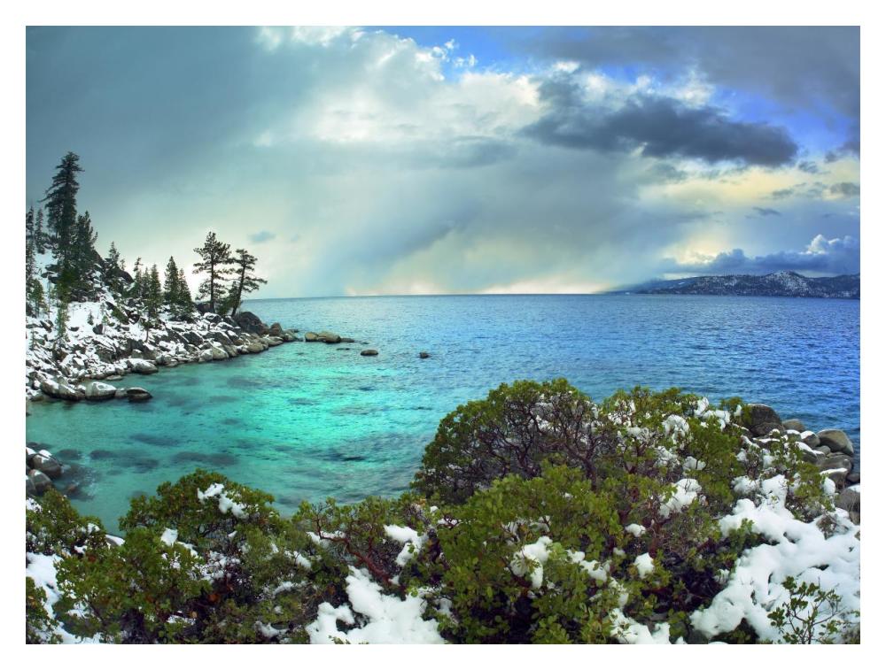 Memorial Point, Lake Tahoe, Nevada-Paper Art-18"x14"