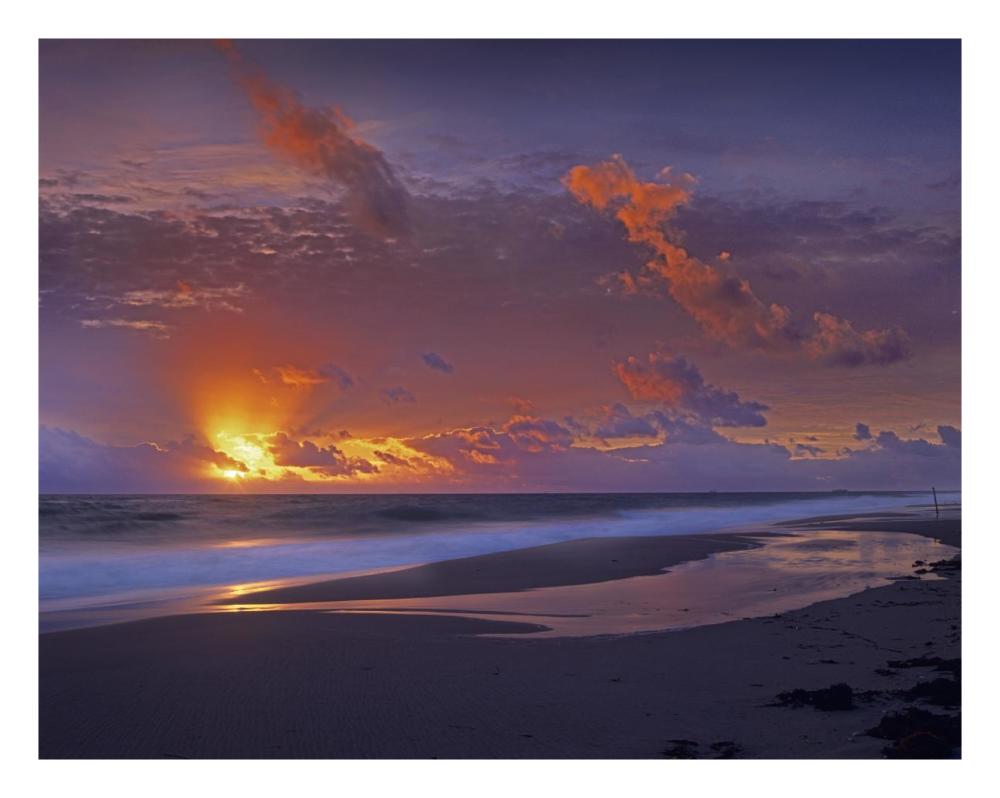McArthur beach at sunrise, Florida-Paper Art-26"x20"