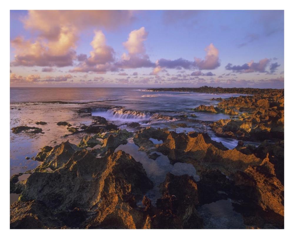 Dusk at Shark's Cove, Oahu, Hawaii-Paper Art-30"x24"
