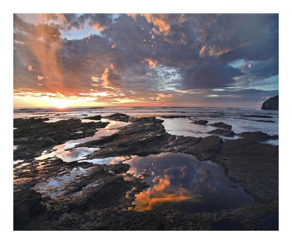 Pelada Beach at sunset, Costa Rica-Paper Art-22"x18"