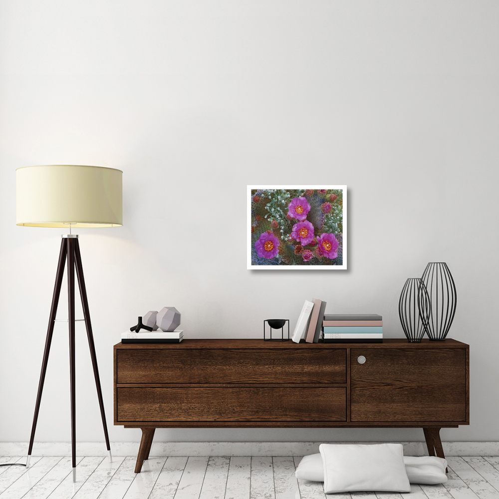 Beavertail Cactus flowering, Arizona-Paper Art-24&quotx20.26"