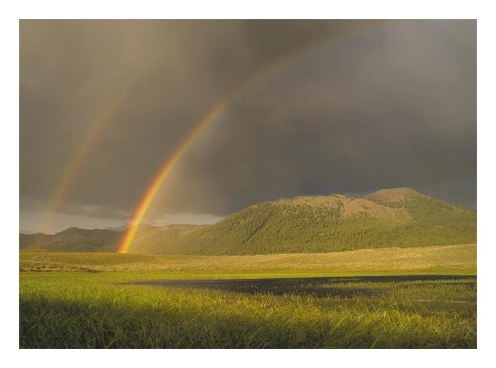 Rainbow over Boulder Mountains, Idaho-Paper Art-26"x20"