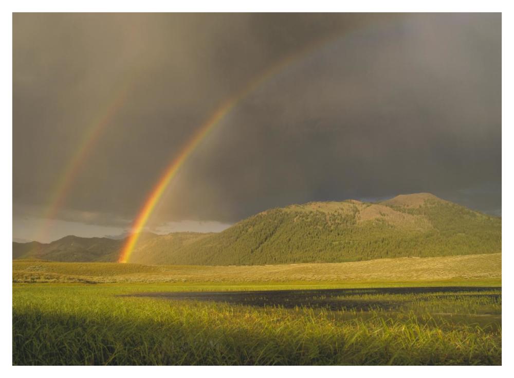Rainbow over Boulder Mountains, Idaho-Paper Art-42"x32"