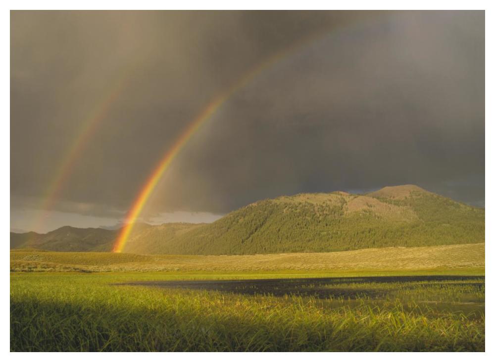 Rainbow over Boulder Mountains, Idaho-Paper Art-50"x38"