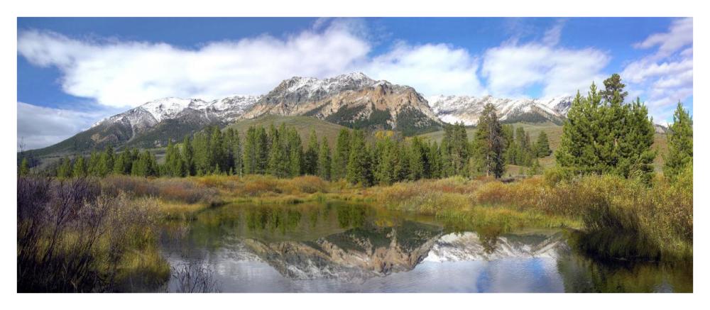 Easely Peak, Boulder Mountains, Idaho-Paper Art-42"x18"
