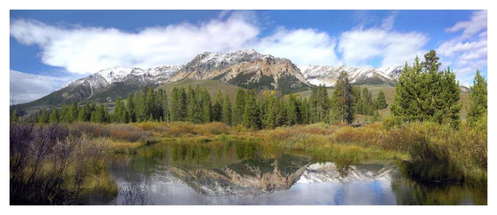 Easely Peak, Boulder Mountains, Idaho-Paper Art-52"x22"