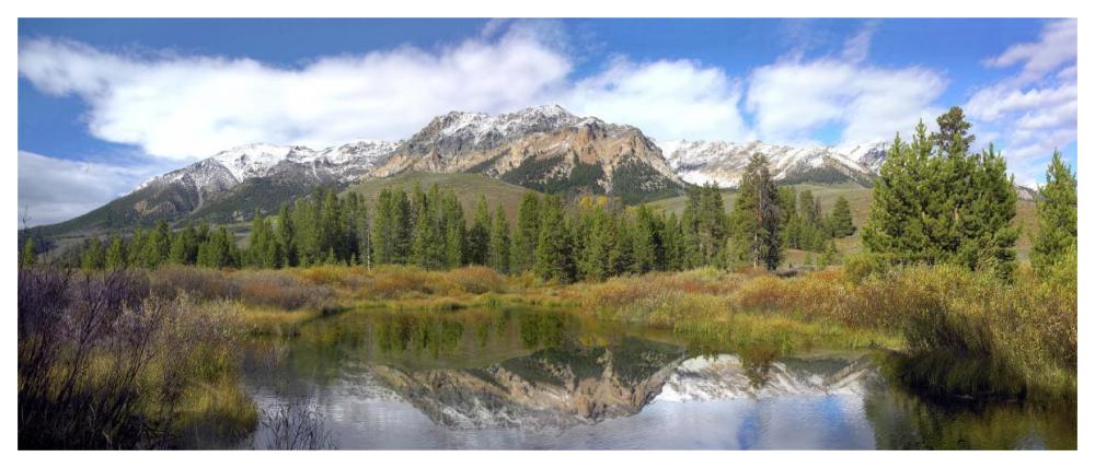Easely Peak, Boulder Mountains, Idaho-Paper Art-62"x26"
