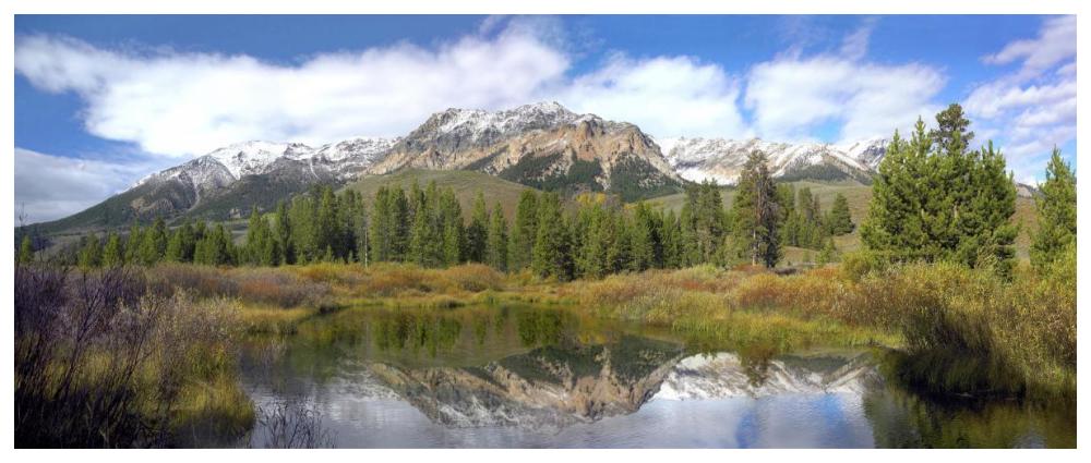 Easely Peak, Boulder Mountains, Idaho-Paper Art-77"x32"