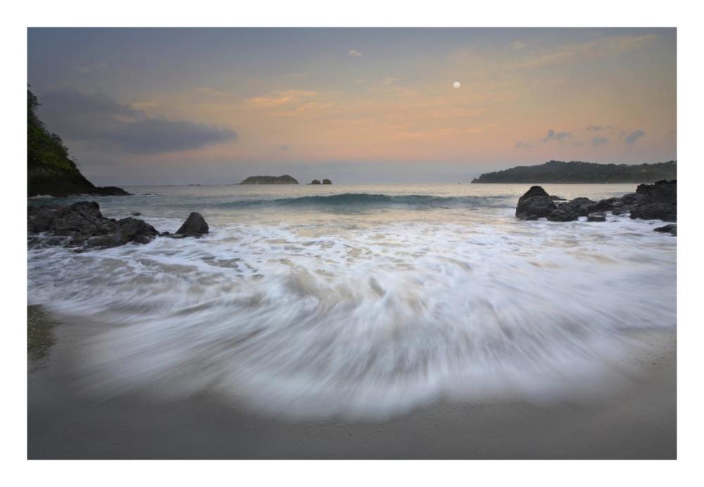 Moon over Playa Espadilla, Costa Rica-Paper Art-26"x18"