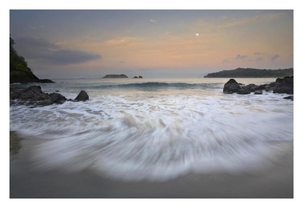 Moon over Playa Espadilla, Costa Rica-Paper Art-32"x22"