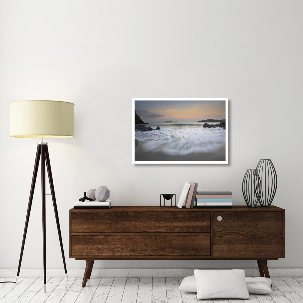 Moon over Playa Espadilla, Costa Rica-Paper Art-38&quotx26"