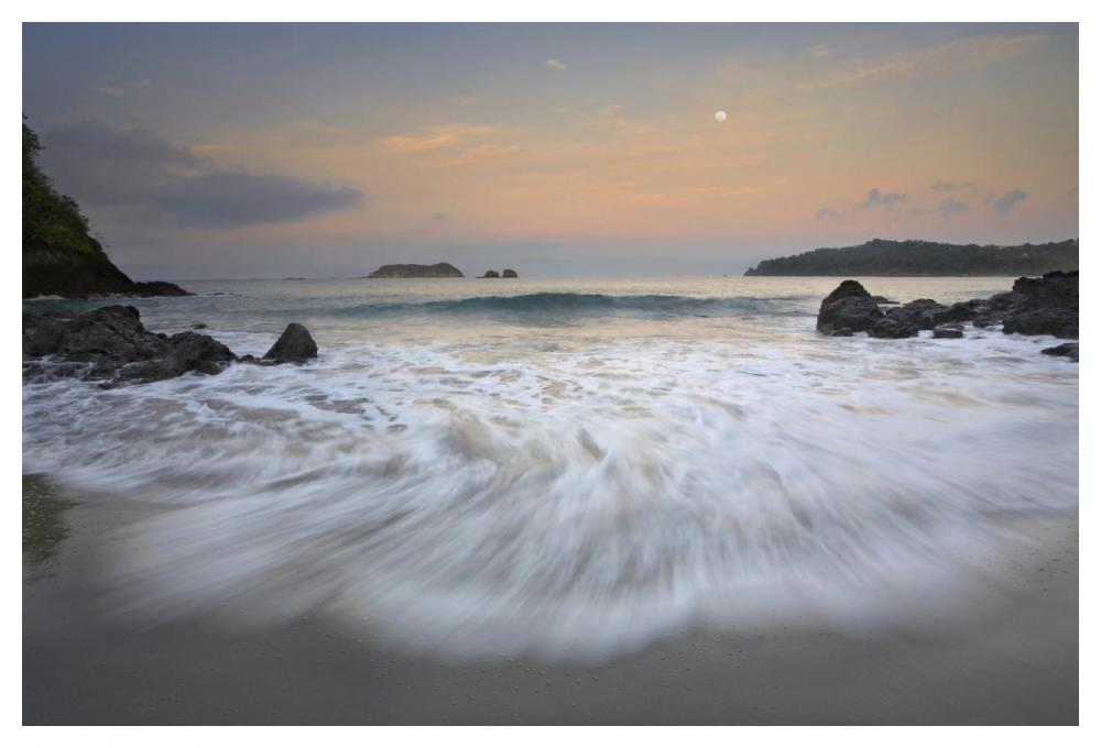 Moon over Playa Espadilla, Costa Rica-Paper Art-50"x34"