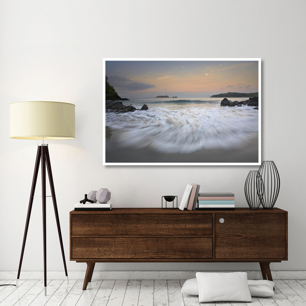 Moon over Playa Espadilla, Costa Rica-Paper Art-62&quotx42"