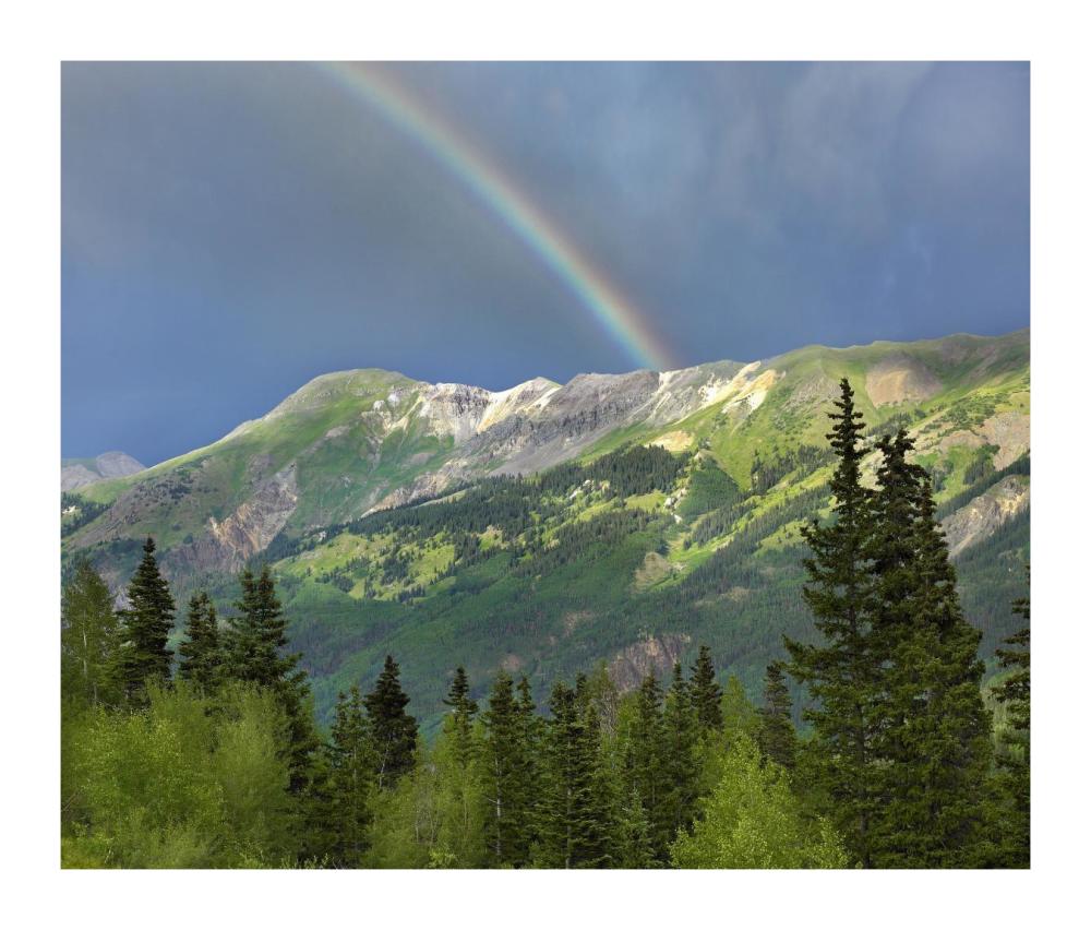 Rainbow over Brown Mountain, Colorado-Paper Art-18"x15.28"