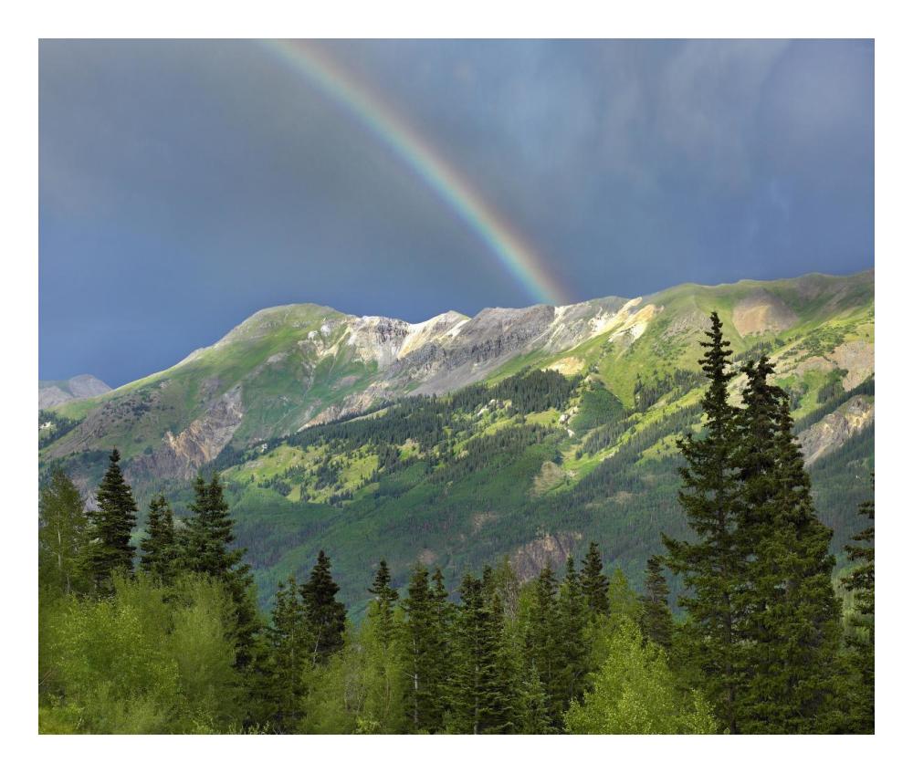 Rainbow over Brown Mountain, Colorado-Paper Art-24"x20.26"