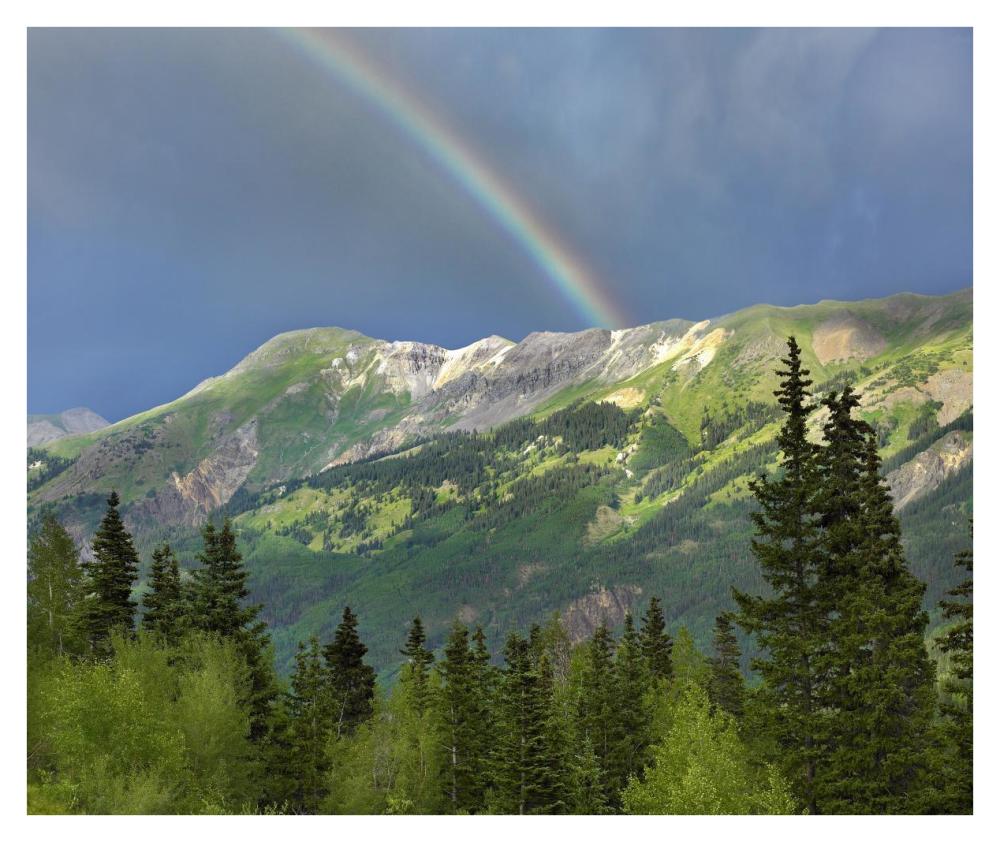 Rainbow over Brown Mountain, Colorado-Paper Art-38"x31.88"