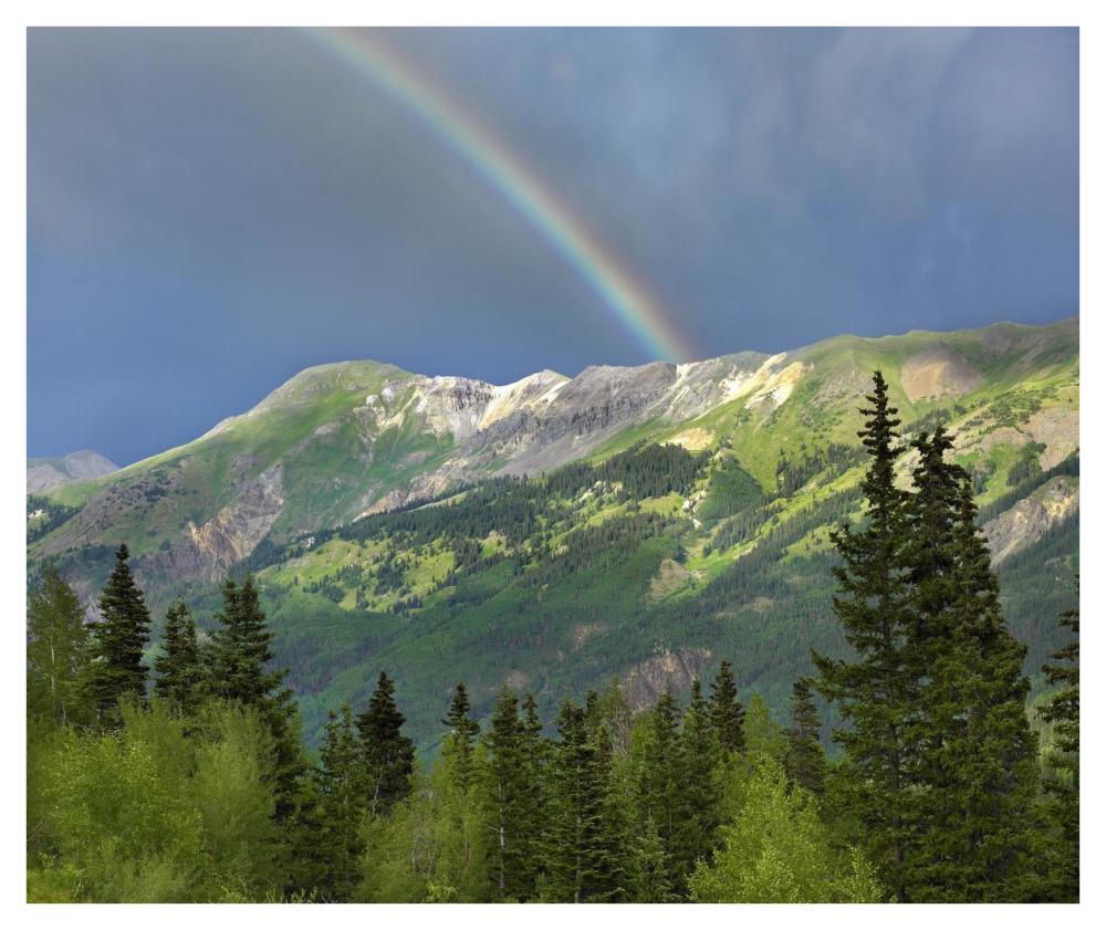 Rainbow over Brown Mountain, Colorado-Paper Art-42"x35.2"