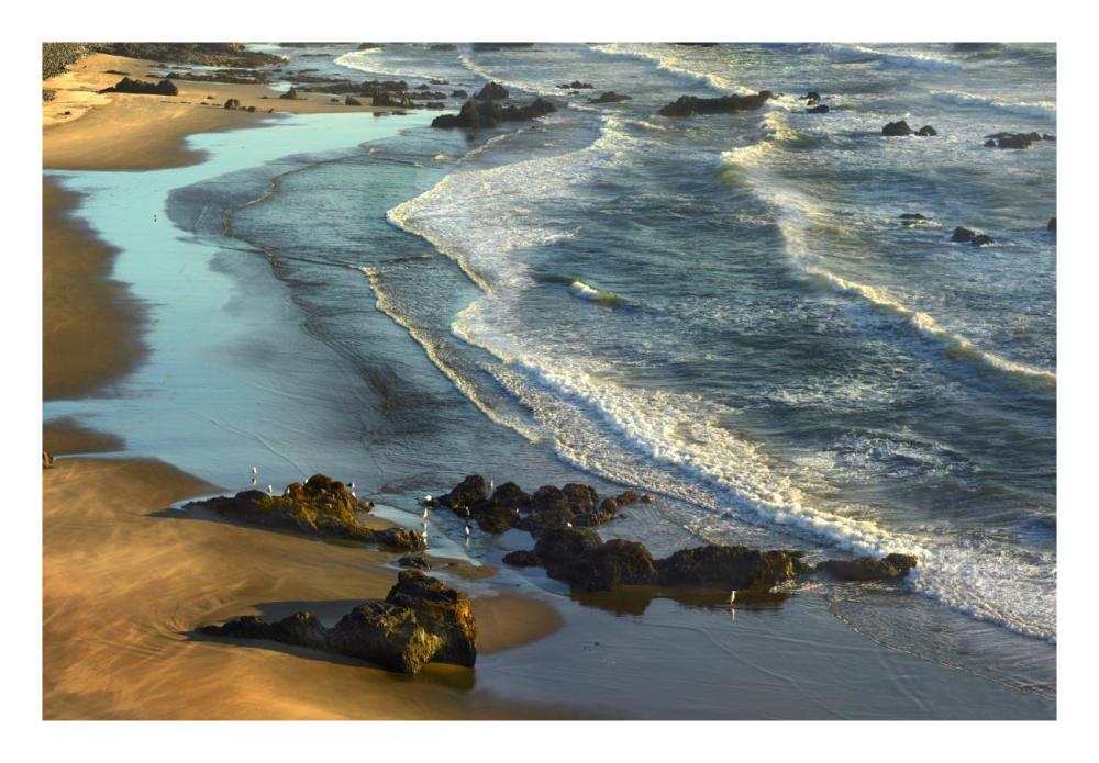 Incoming waves at Bandon Beach, Oregon-Paper Art-26"x18"