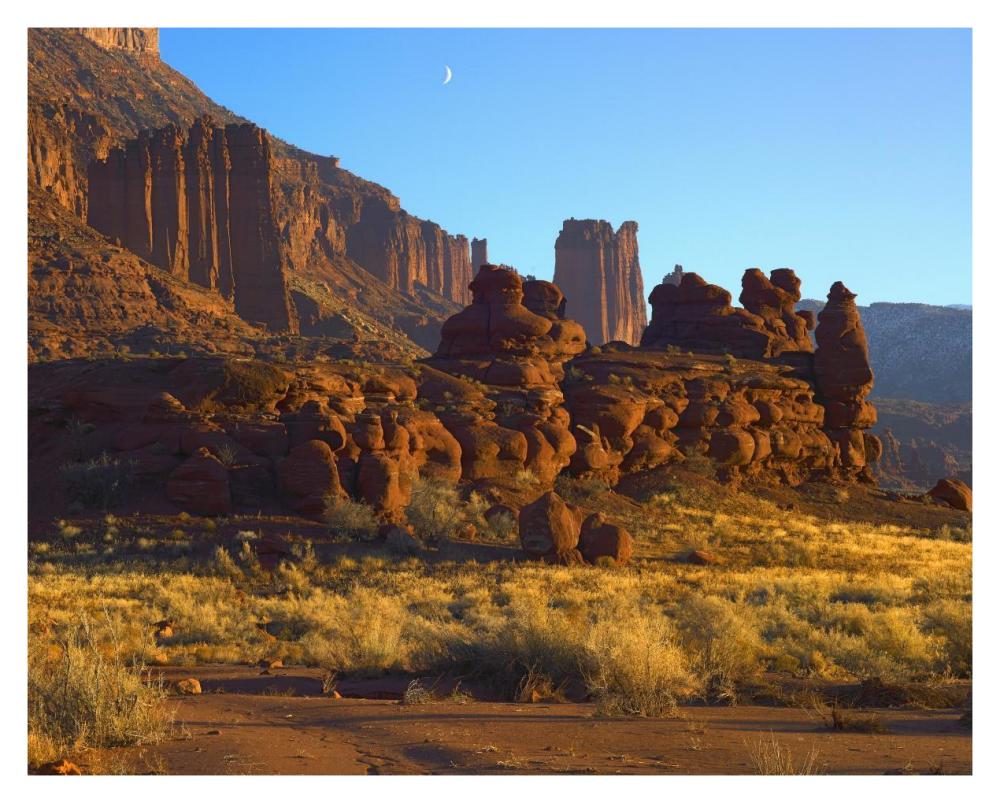 Fisher Towers at Professor Valley, Utah-Paper Art-37"x30"