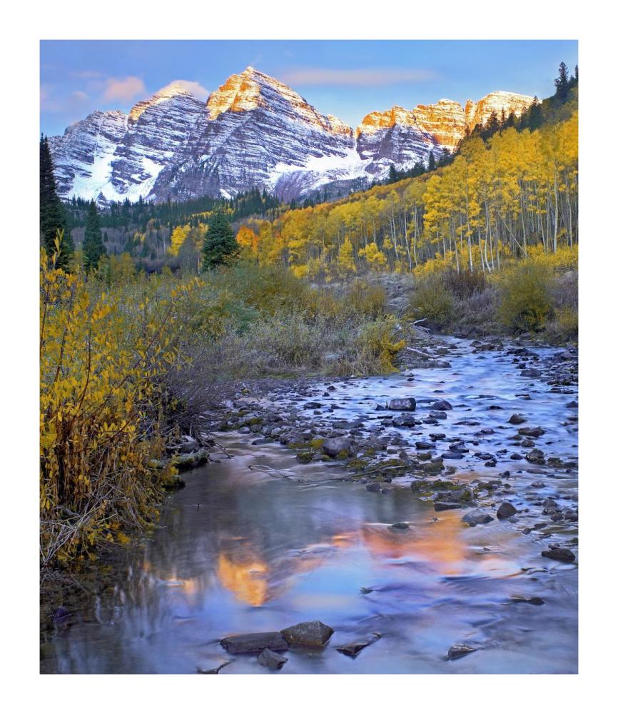 Maroon Bells and Maroon Creek, Colorado-Paper Art-15.6"x18"