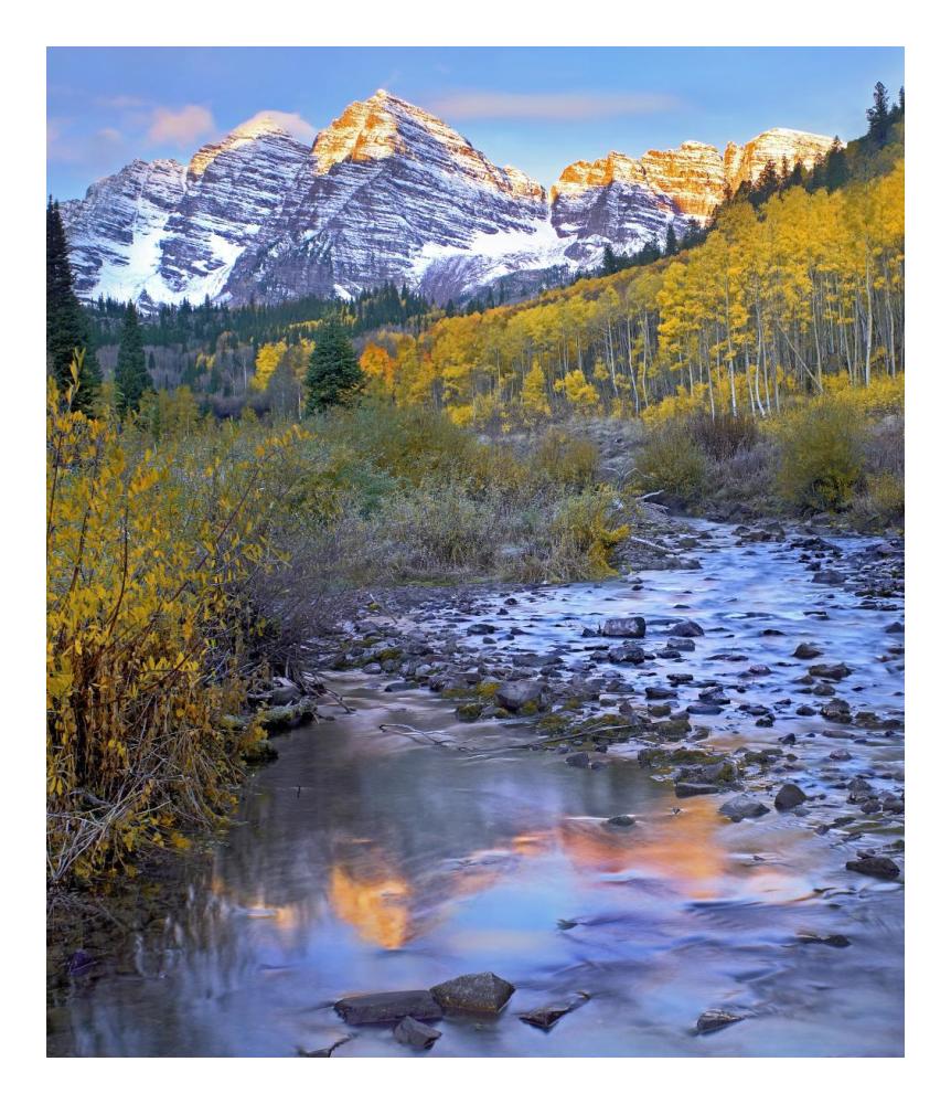 Maroon Bells and Maroon Creek, Colorado-Paper Art-20.7"x24"